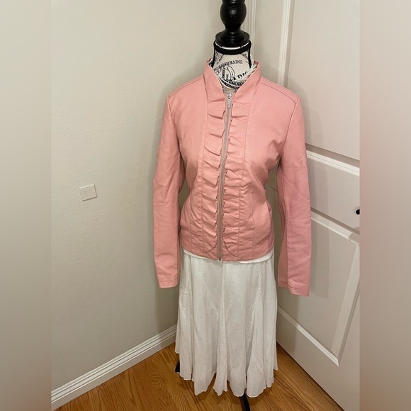 Baccini Jackets & Blazers - Baccini Faux Leather Pink Jacket